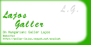 lajos galler business card